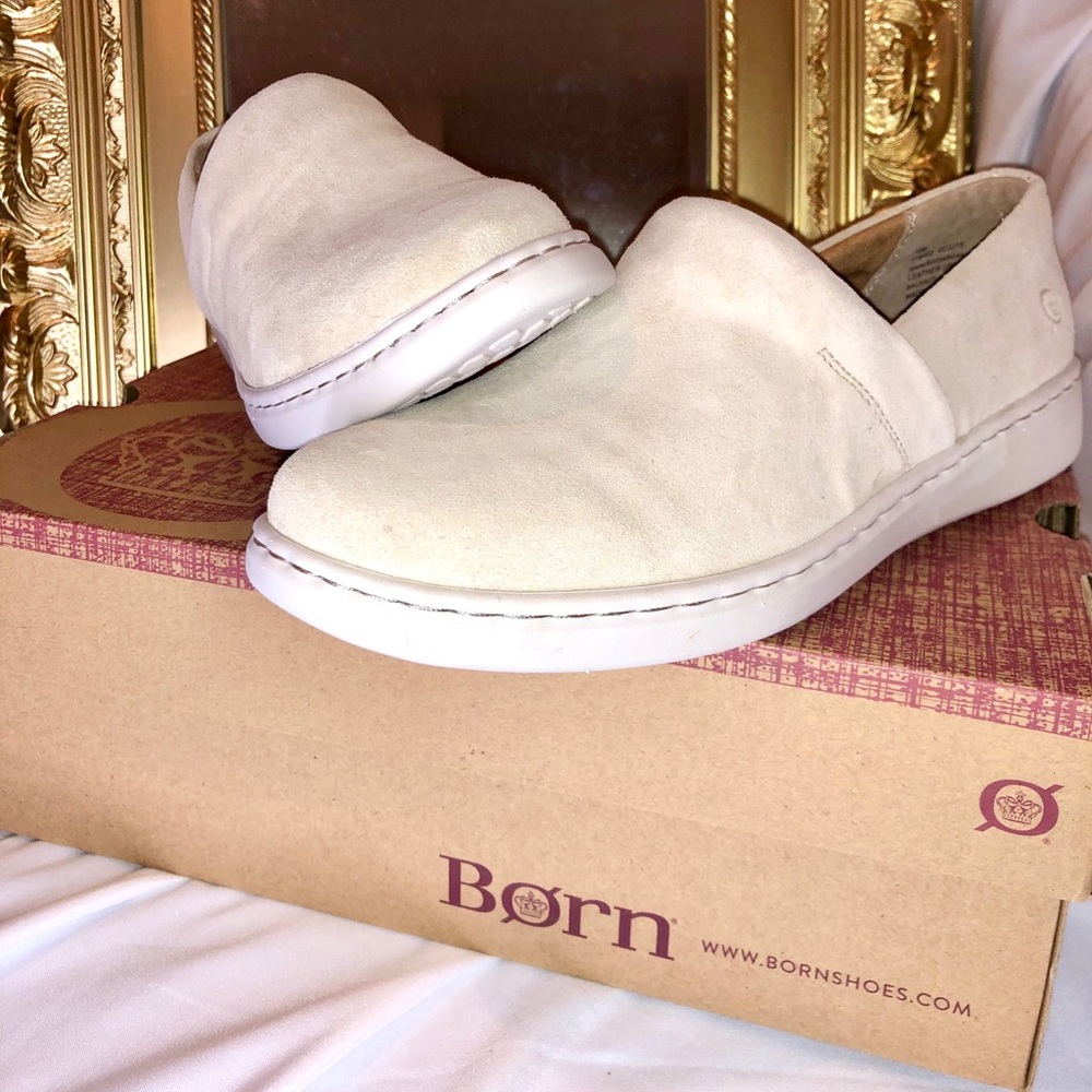 Slip on suede shoes